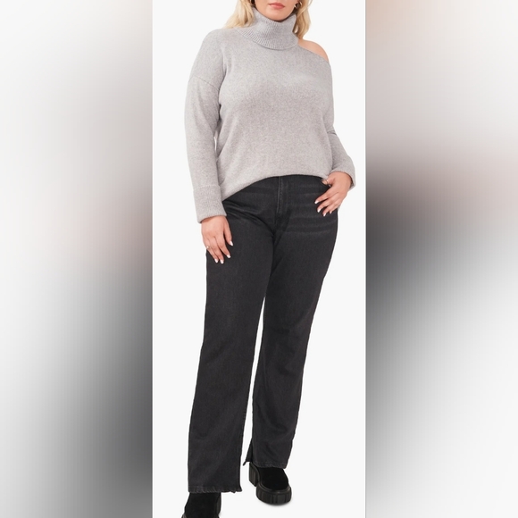 1.State Cutout Turtleneck Sweater - Picture 1 of 9